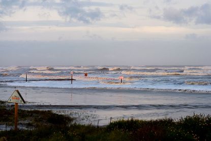 Heavy surf in Galveston last month.