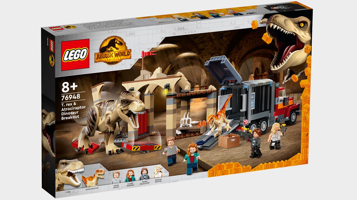 Lego Jurassic World T. rex &amp; Atrociraptor Dinosaur Breakout (76948)