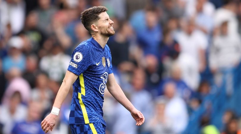 Jorginho grimaces after missing a penalty for Chelsea against West Ham.