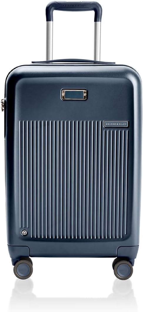 Briggs &amp;amp; Riley Essential 22" Carry on Expandable Spinner - Luggage for Travel, Suitcases With Wheels, Hardside Rolling Bag for Men &amp;amp; Women, Self-Repairing Zipper - Sympatico Collection, Navy
