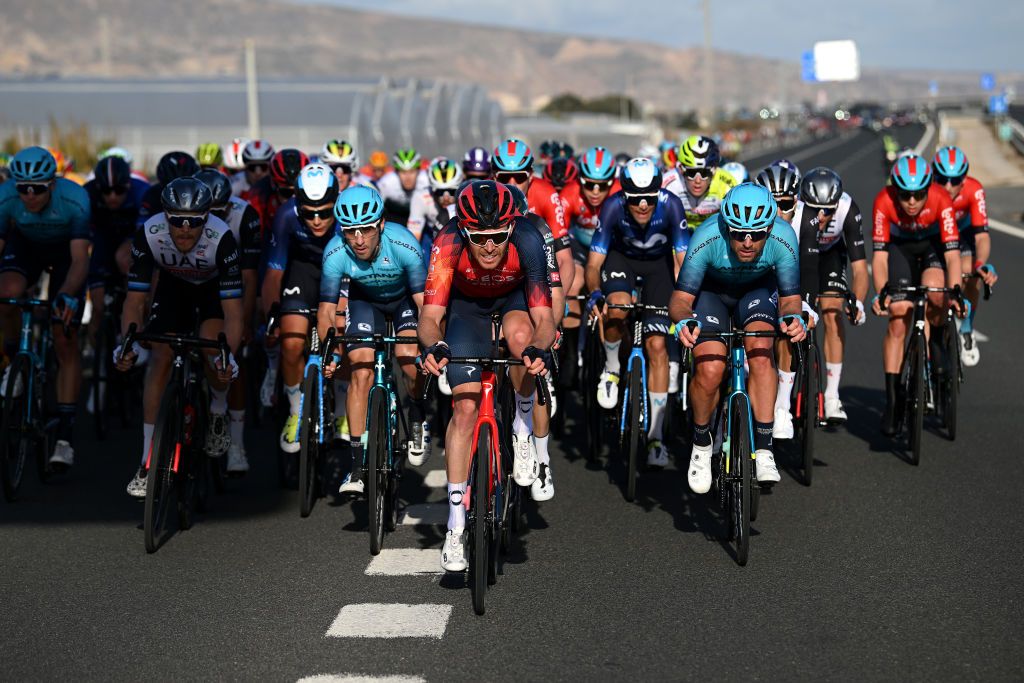 Luke Rowe leads the Clasica de Almeria peloton