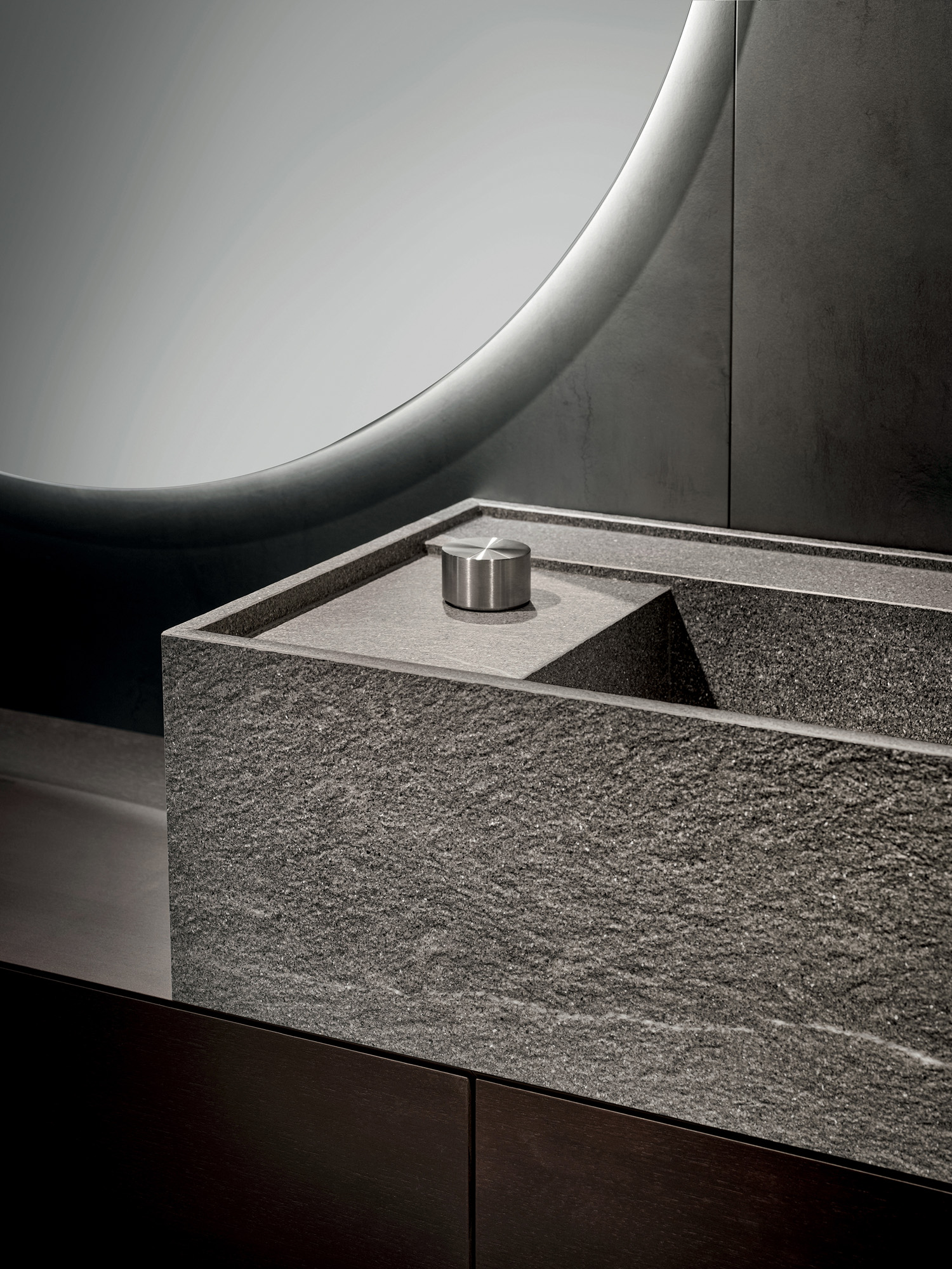 angular concrete washbasin 