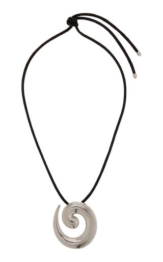 Exclusive Silver-Tone Leather Necklace