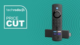 Amazon Fire TV Stick 4K Max on a green background
