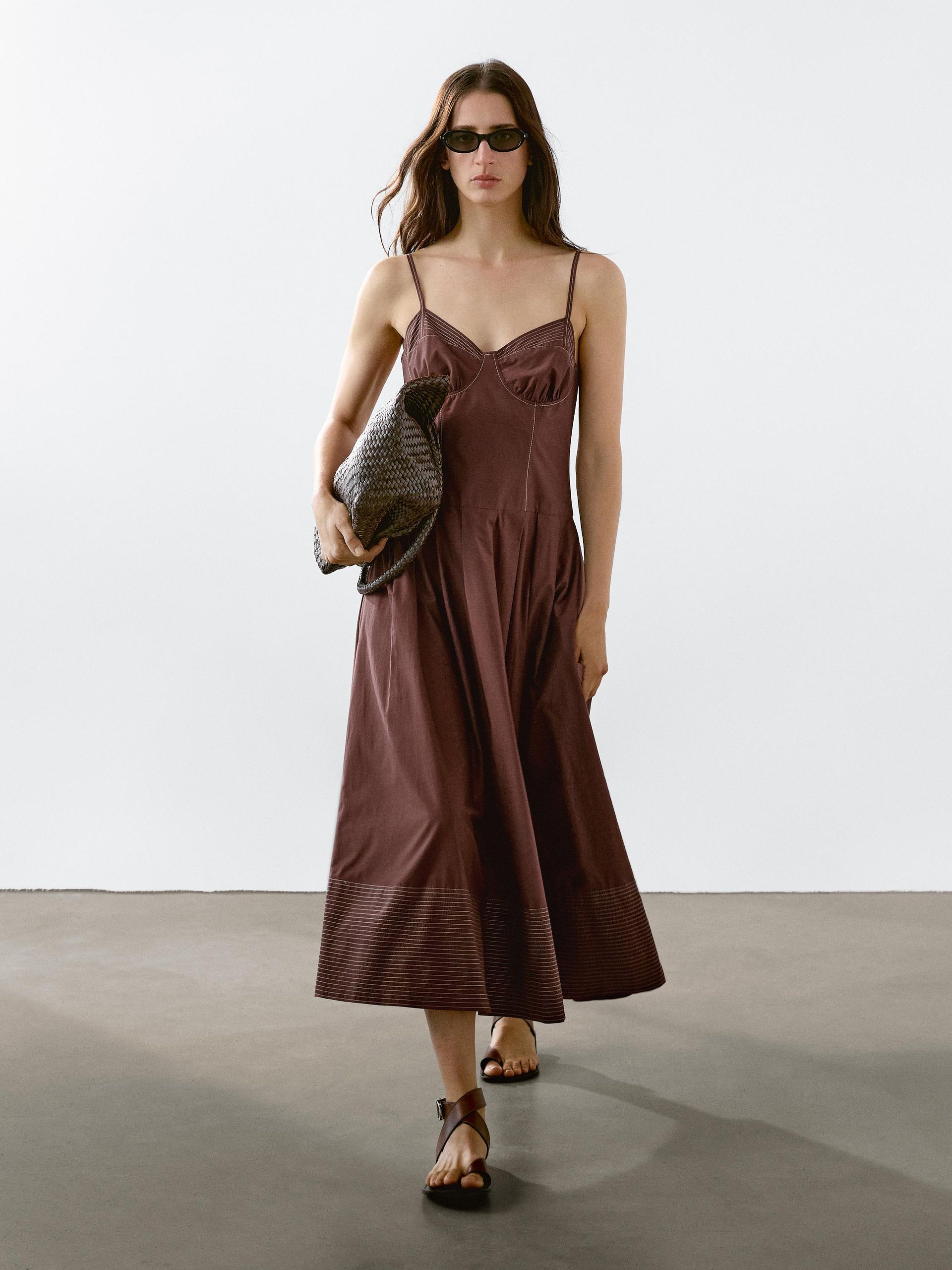 Massimo Dutti, Bodice Dress With Contrast Seams