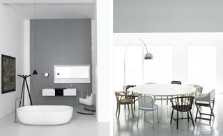 Boffi bathrooms are shown alongside the brand's offering