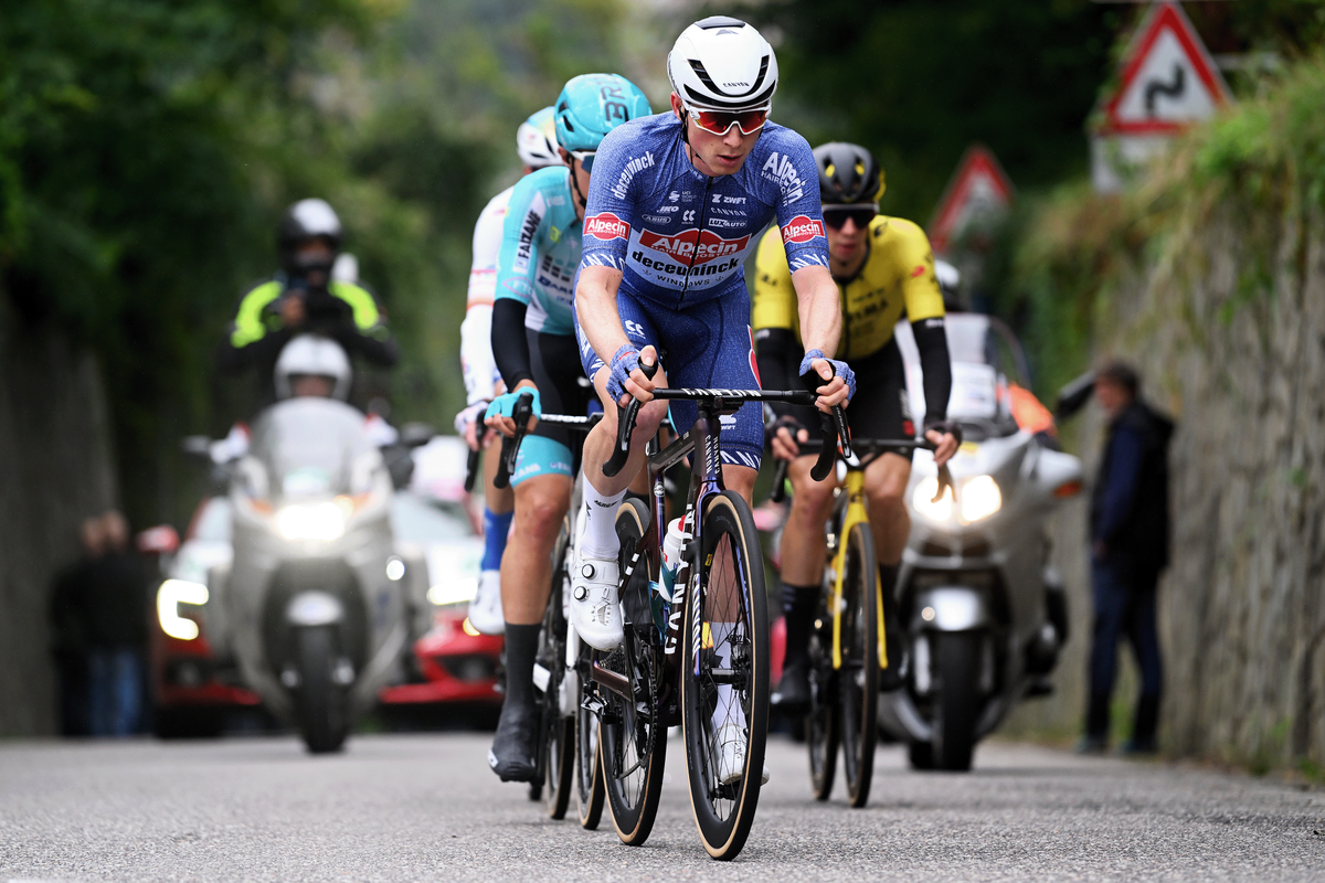 Van Tricht was part of the day's early break before getting dropped, recovering and winning the sprint