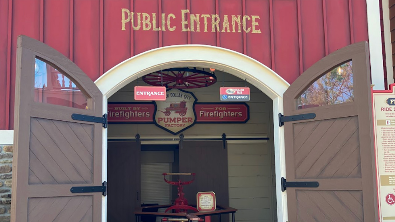 A look at the public entrance for Fire in the Hole at Silver Dollar City.