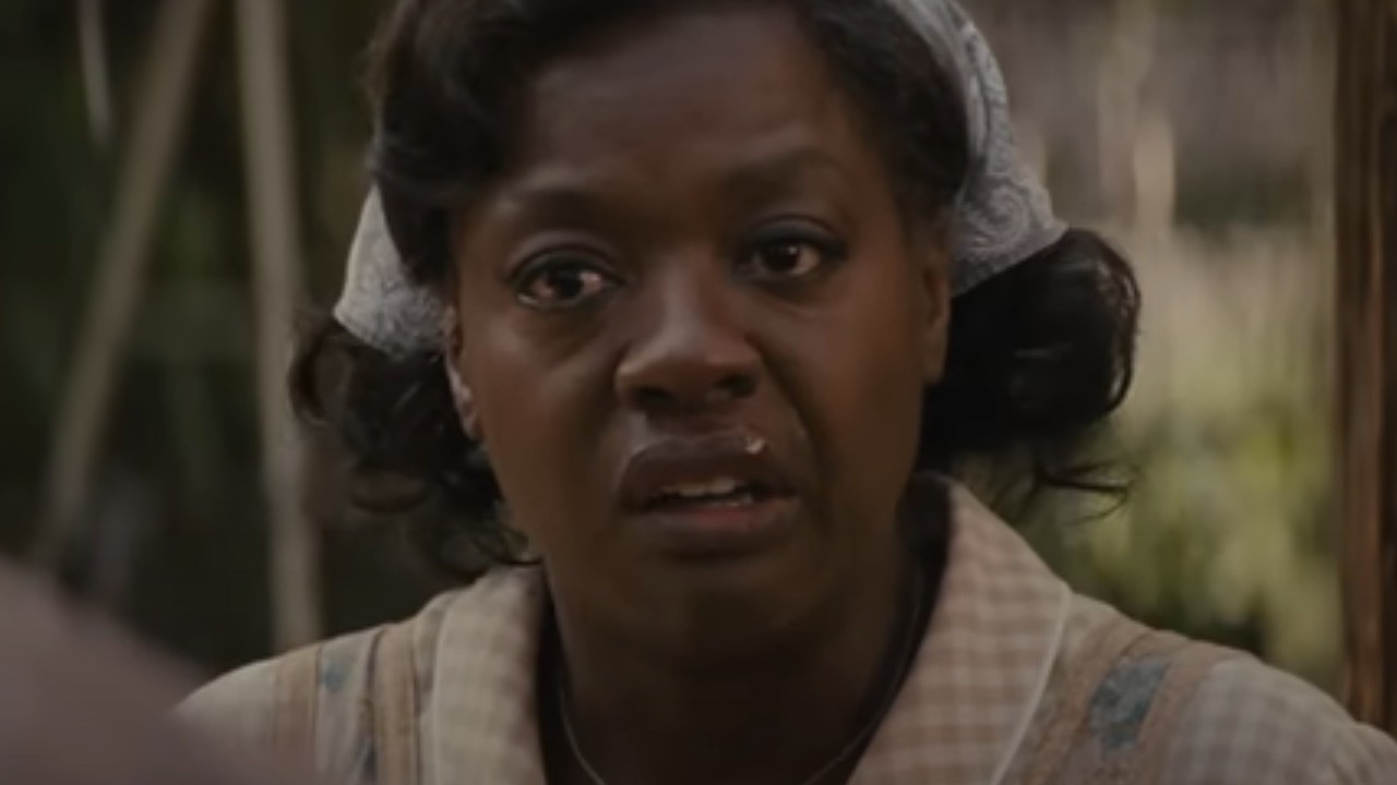 Viola Davis in a tearful moment in Fences