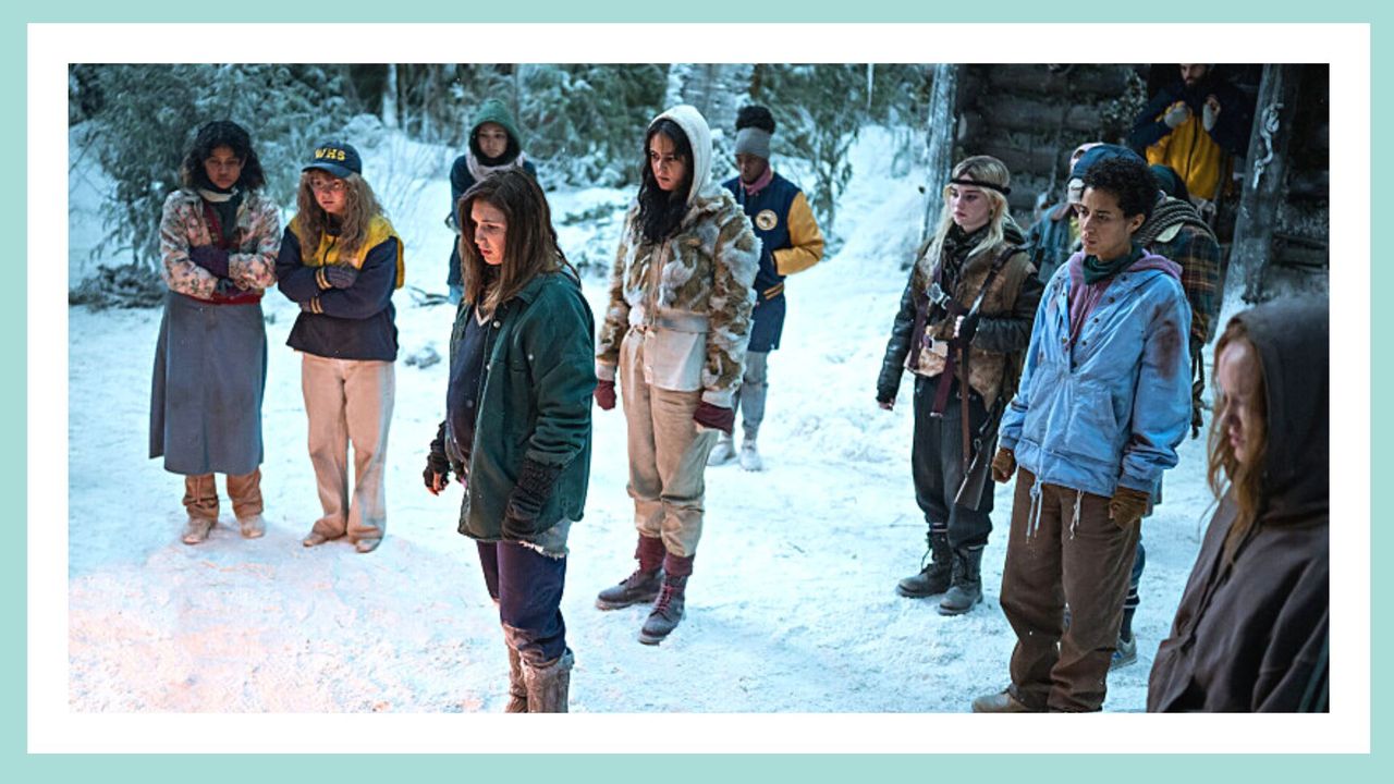 Yellowjackets ending explained: what happened in season one? Pictured: Nuha Jes Izman as Teen Crystal, Samantha Hanratty as Teen Misty, Alexa Barajas as Teen Mari, Sophie Nélisse as Teen Shauna, Courtney Eaton as Teen Lottie, Nia Sondaya as Teen Akilah, Sophie Thatcher as Teen Natalie, Jasmin Savoy Brown as Teen Taissa, Steven Krueger as Ben Scott and Liv Hewson as Teen Van in YELLOWJACKETS