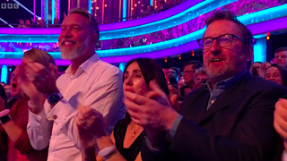 Lee Mack in the audience at Strictly