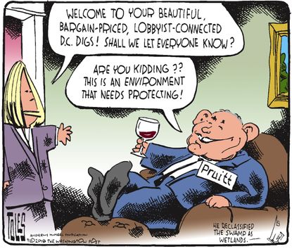 Political cartoon U.S. Scott Pruitt EPA lobbyist