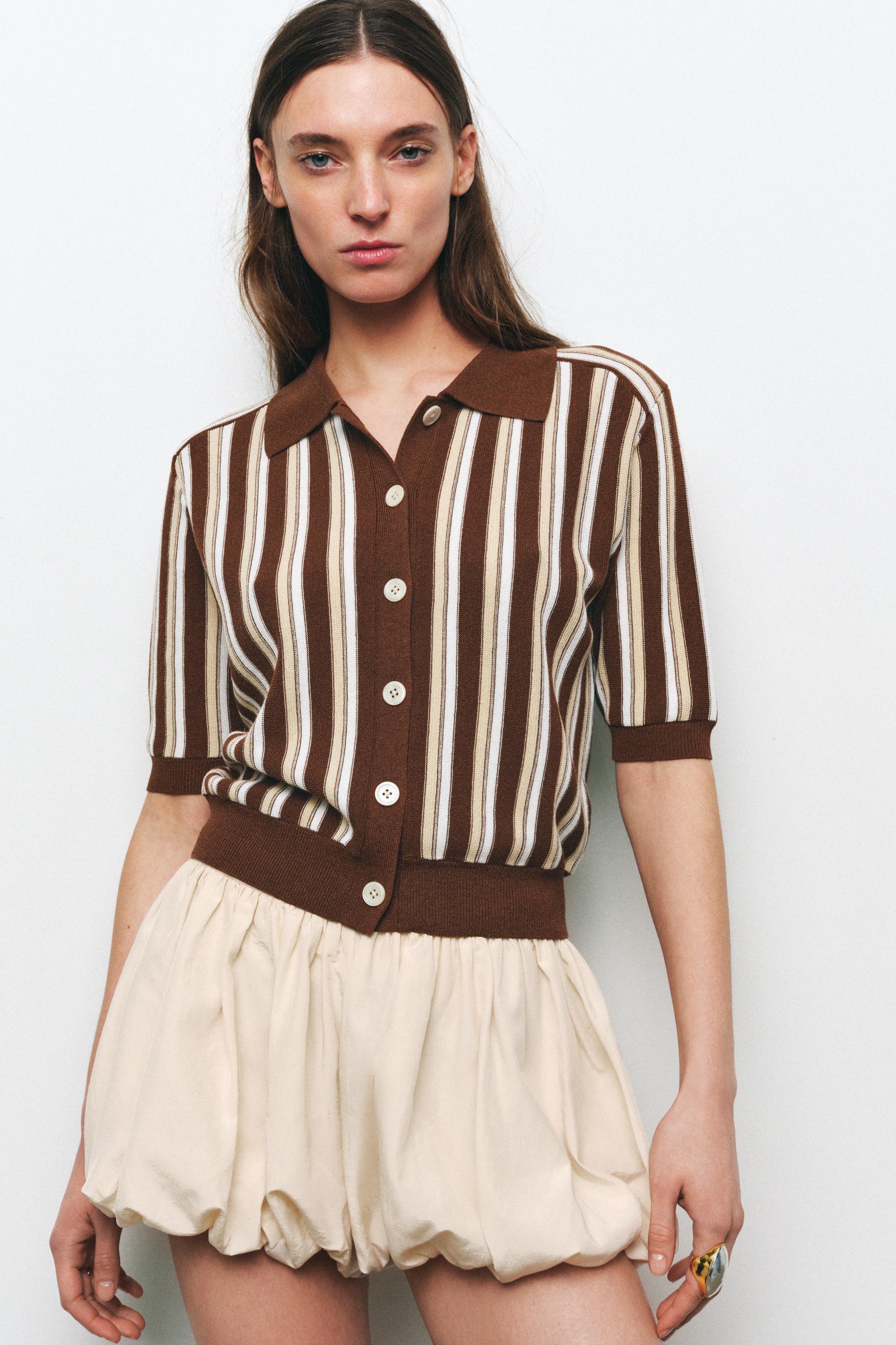 Striped Polo Cardigan