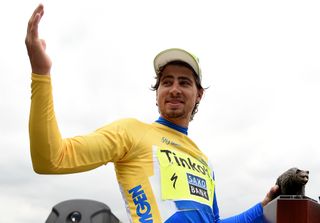 Peter Sagan celebrates winning the 2015 Tour of California