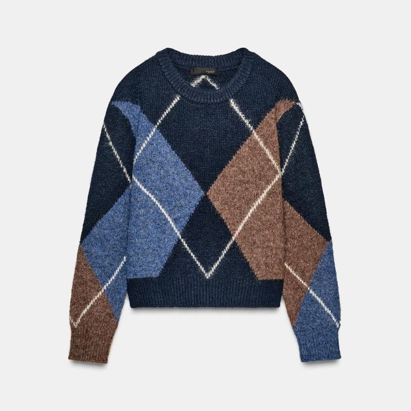 Zara, Argyle Knit Jumper