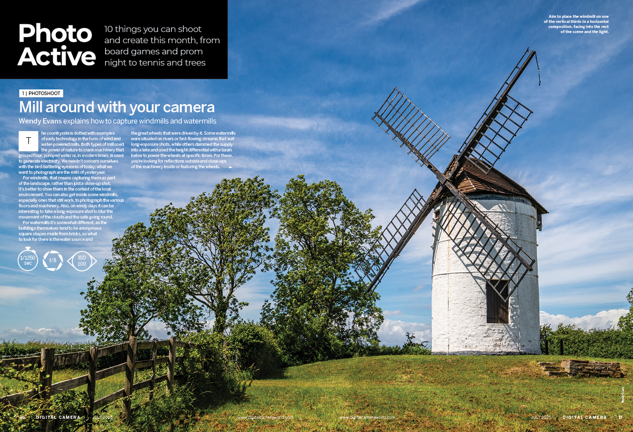 Image showing the first two pages of the Photo Active projects section in issue 296 (July 2025) of Digital Camera magazine