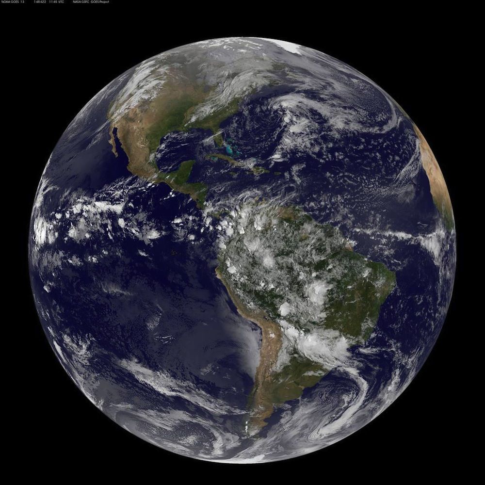 NOAA&#039;s GOES-East satellite captured this stunning view of the Americas on April 22, 2014.