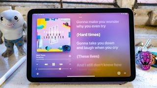 The iPad mini 2021 playing Paramore's Hard Times
