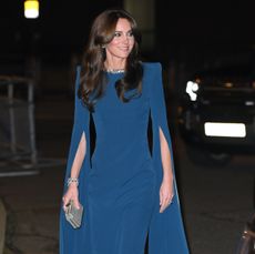 Kate MIddleton in blue cape dress