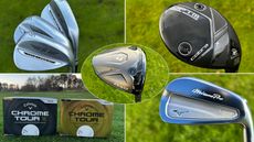 Different golf clubs in a grid