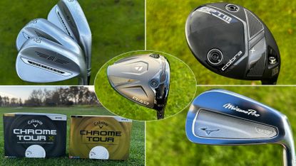 Different golf clubs in a grid