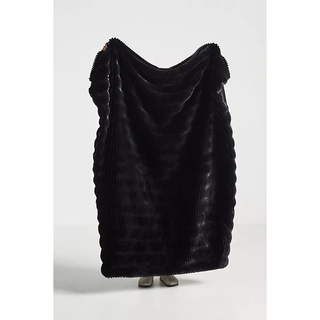 black faux fur blanket