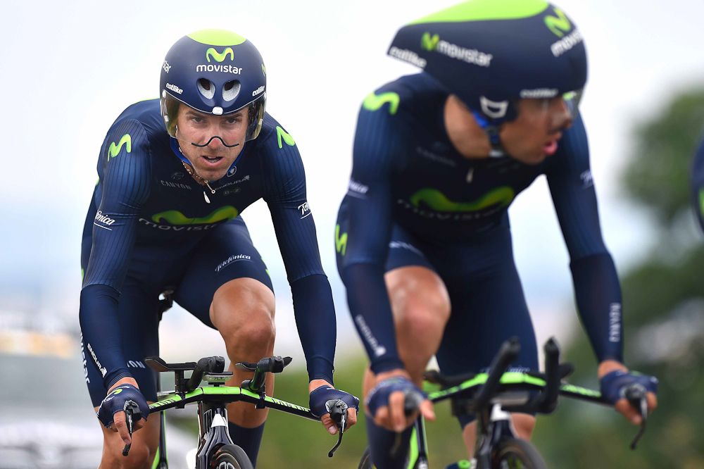 Alejandro Valverde (Movistar) in action.