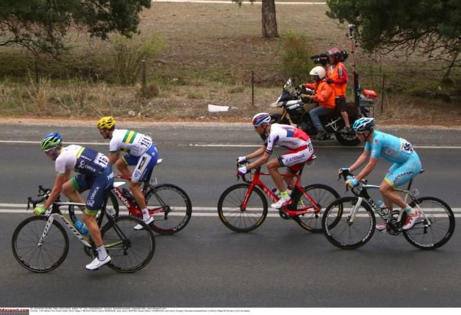 Lieuwe Westra (Astana) in the four-man break during the first stage of the Tour Down Under