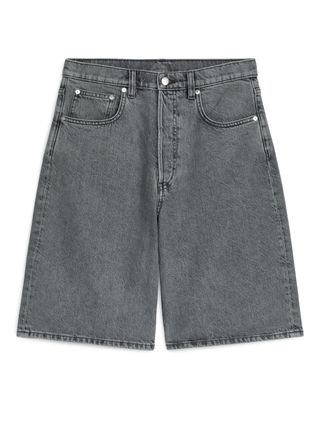 Loose Denim Shorts - Washed Grey - Arket Gb