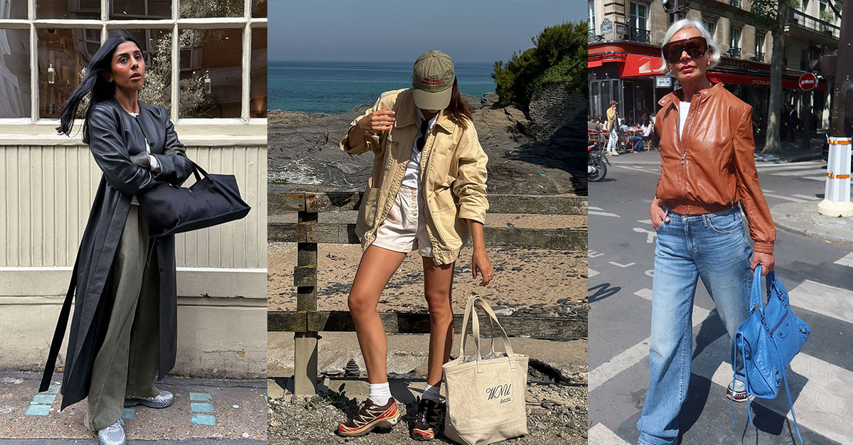 Women wearing chunky sneakers.