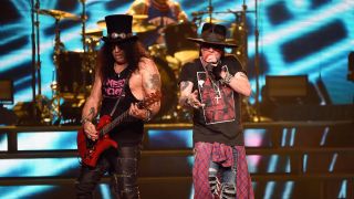 Slash and Axl Rose on stage