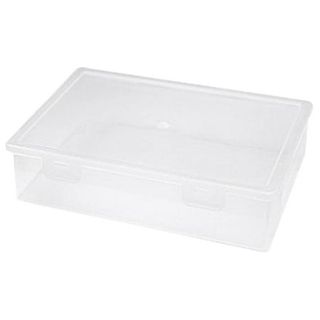 Clear plastic file folder with snap top lid