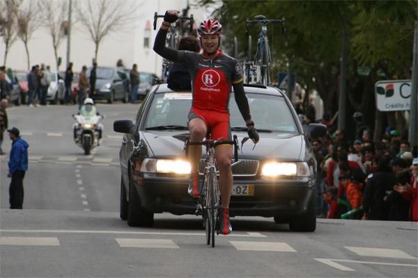 Sebastien Rosseler (Team RadioShack) celebrates his victory.