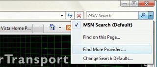You can now add additional search engines to the default IE search bar.