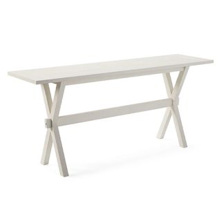 Serena & Lily wooden bench and table for entryway