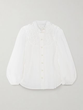 Golden Broderie Anglaise Ramie Blouse