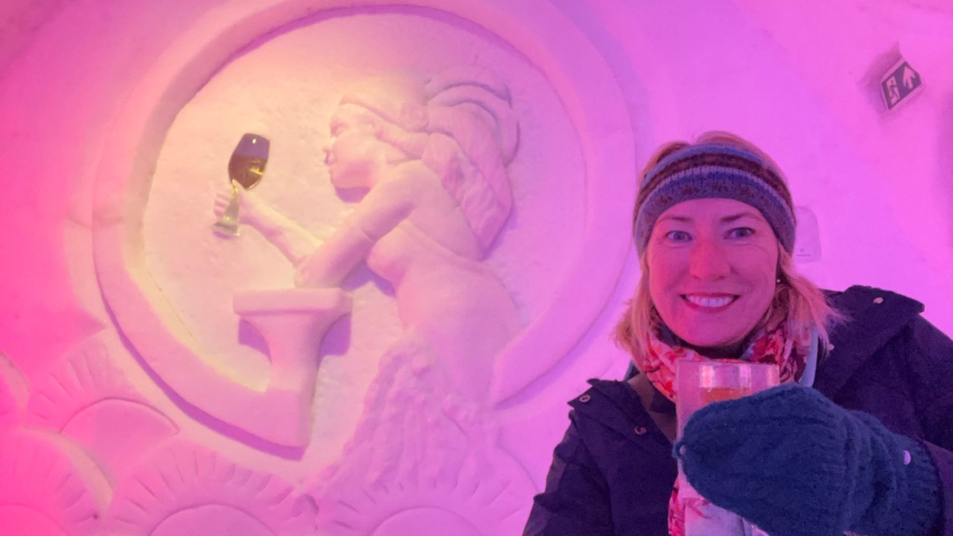 Sue Ross at the Canada Ice Hotel