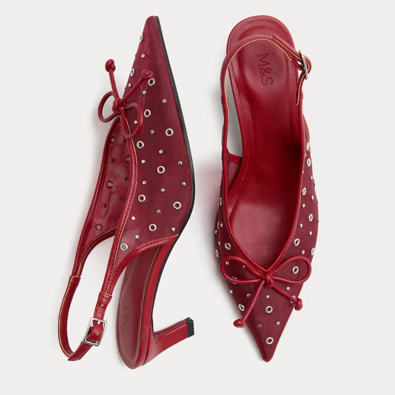 red kitten heels from M&S