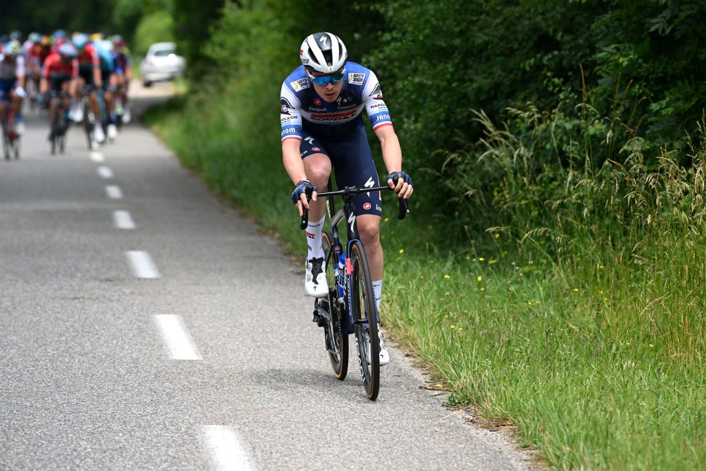 CRESTVOLAND FRANCE JUNE 09 Rmi Cavagna of France and Team Soudal Quick Step attacks during the 75th Criterium du Dauphine 2023 Stage 6 a 1702km stage from Nantua to CrestVoland 1218m UCIWT on June 09 2023 in CrestVoland France Photo by Dario BelingheriGetty Images