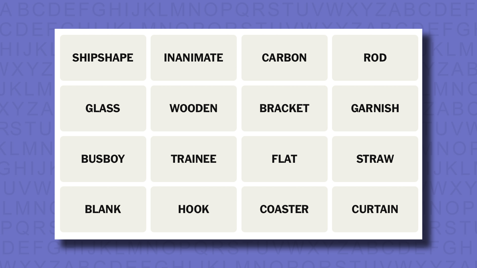 NYT Connections hints for game 736 on a purple background