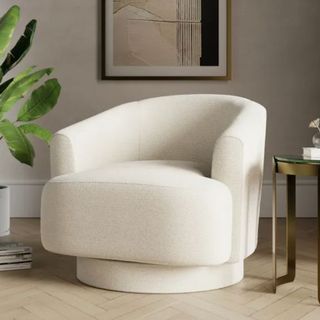 cream swivel chair