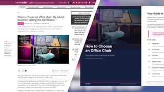 A split-screen of our original webpage How to choose an office chair alongside the AI-created PDF bookazine version