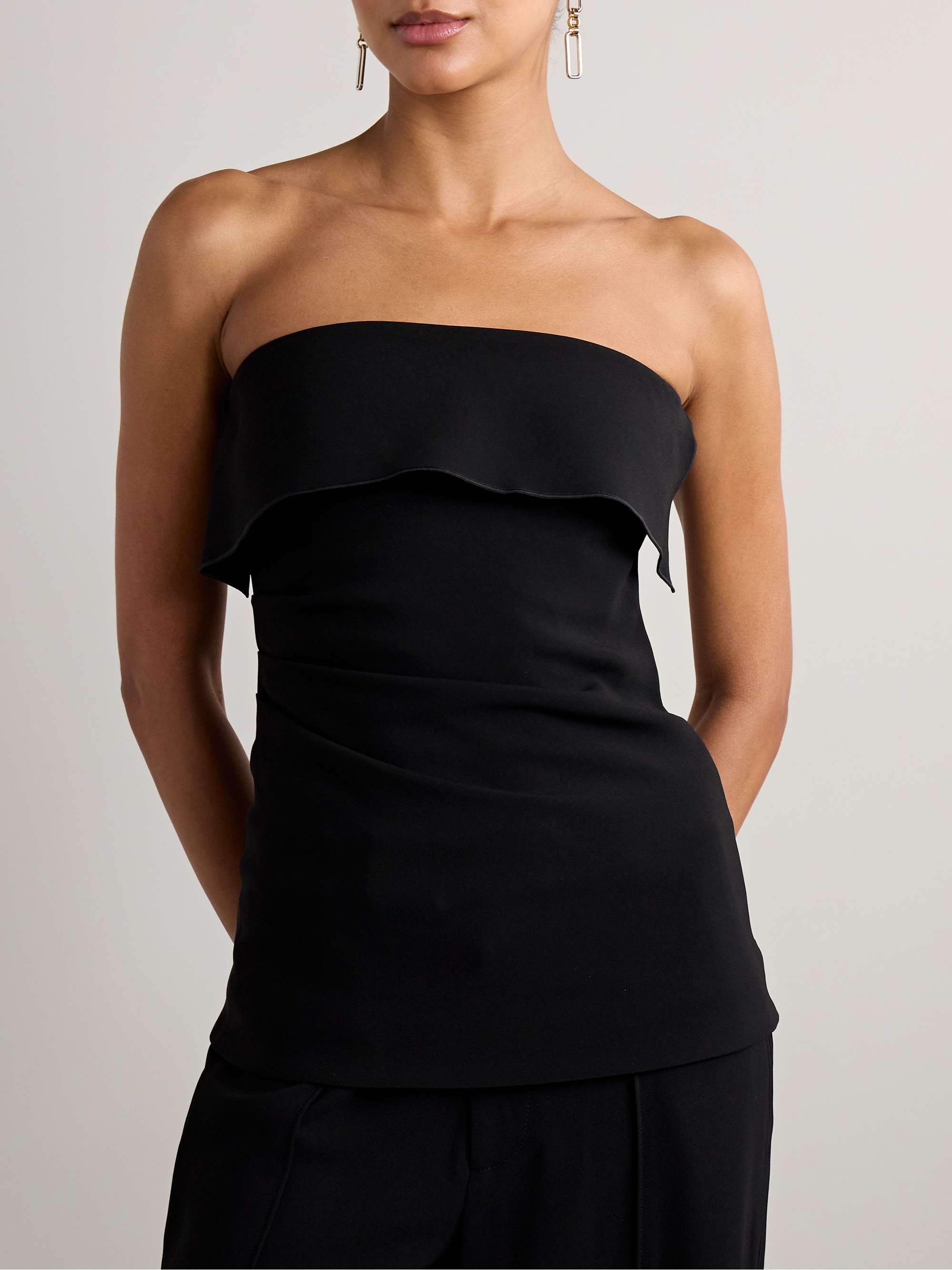 Felicity Strapless Layered Ruched Crepe Top