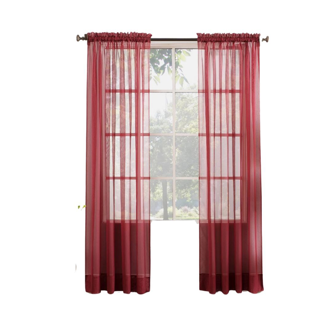 A long sheer curtain