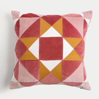 M&S Velvet Geometric Cushion