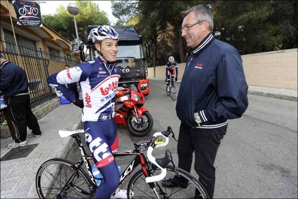 Gianni Meersman and Dirk De Wolf at the team's training camp