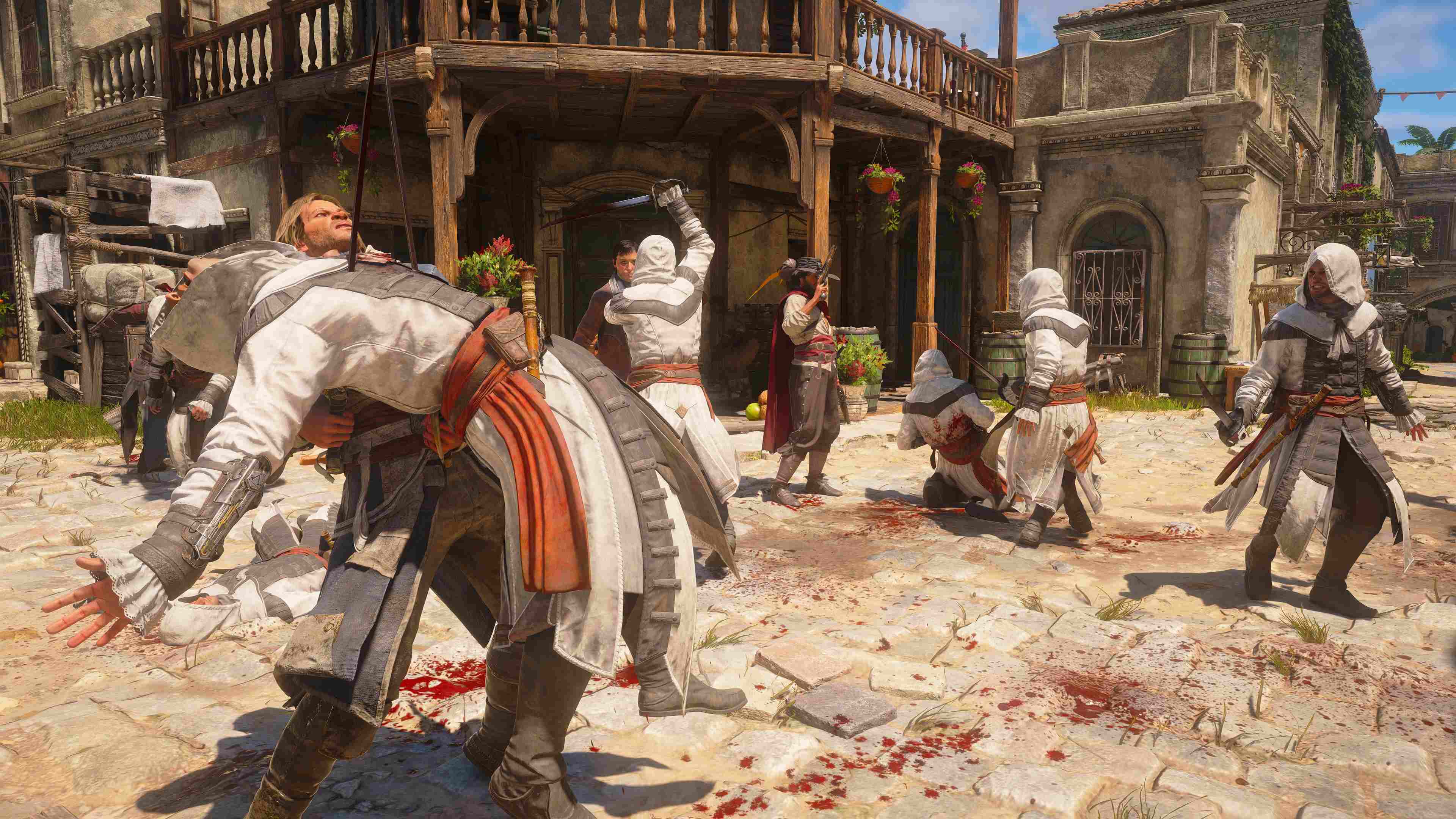 Assassins Creed Black Flag Resynced gameplay screenshot of combat in the early game.