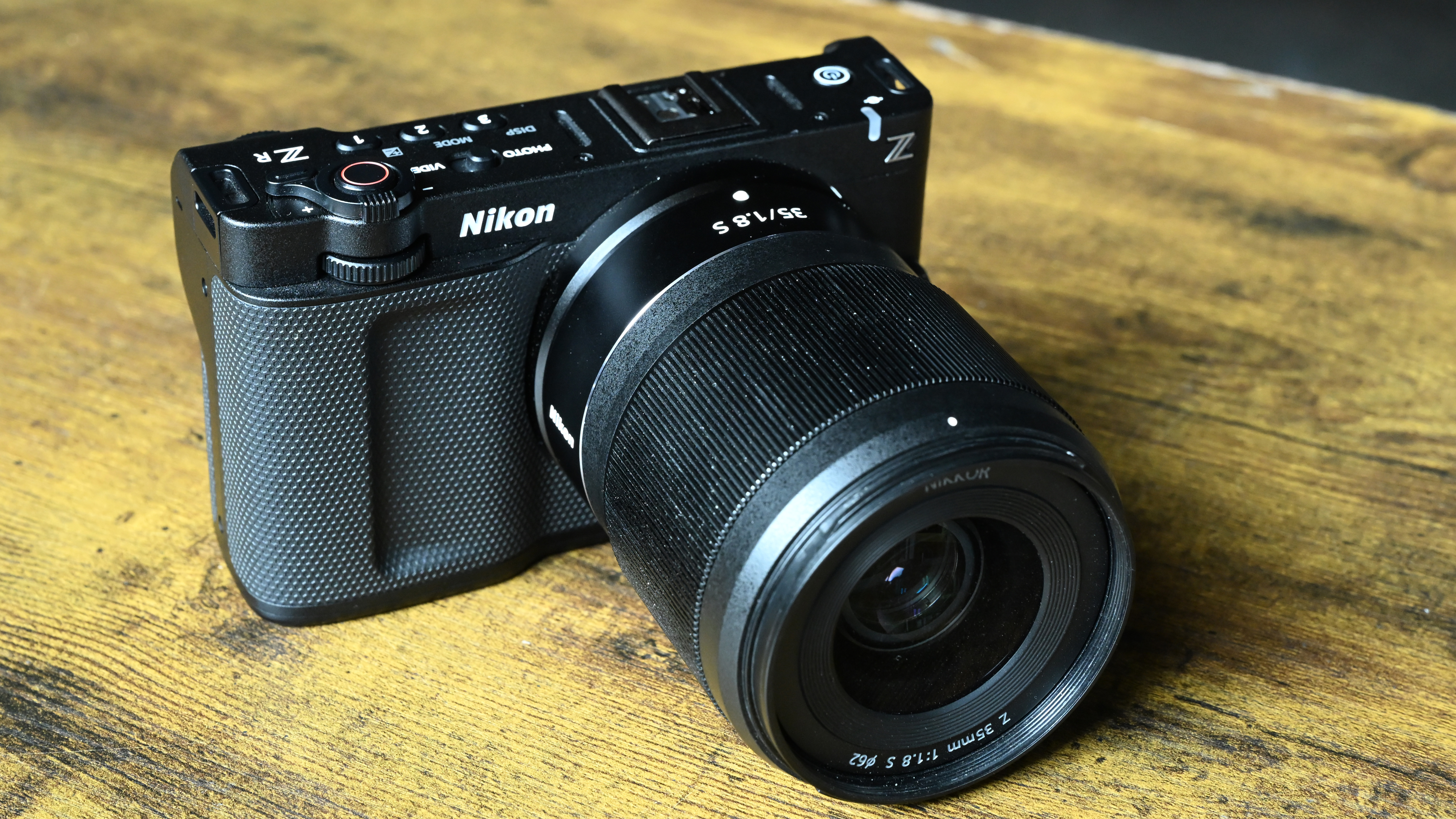 Nikon ZR video camera on a table