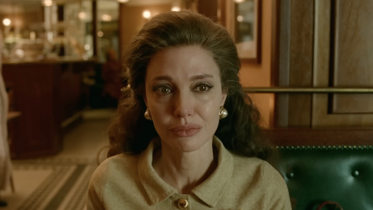 Angelina Jolie teary eyed and emotional in Netflix's Maria (2024).