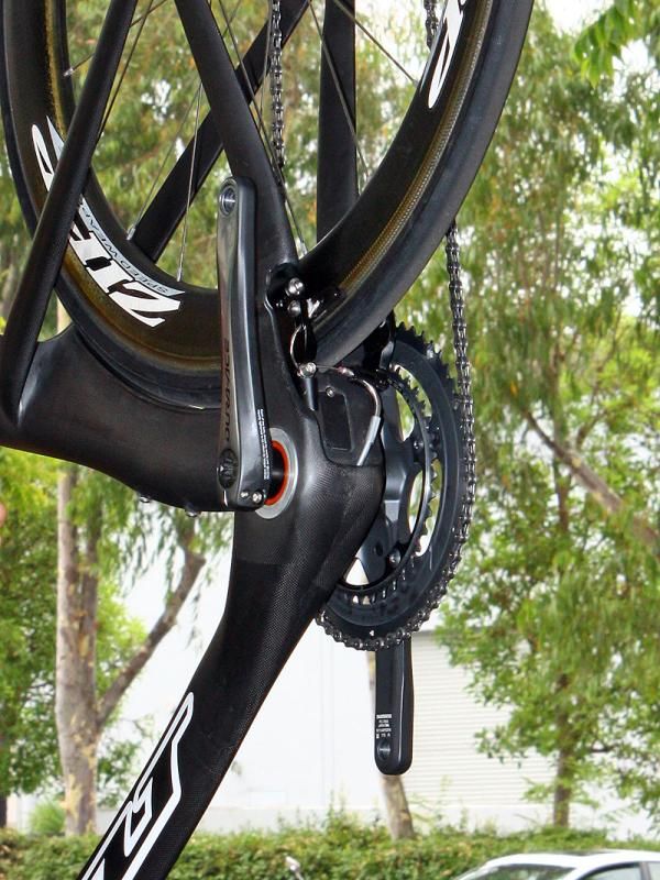 Though hidden away from the wind, Felt makes sure the rear brake's mechanicals are still easily accessible for setup and adjustment.